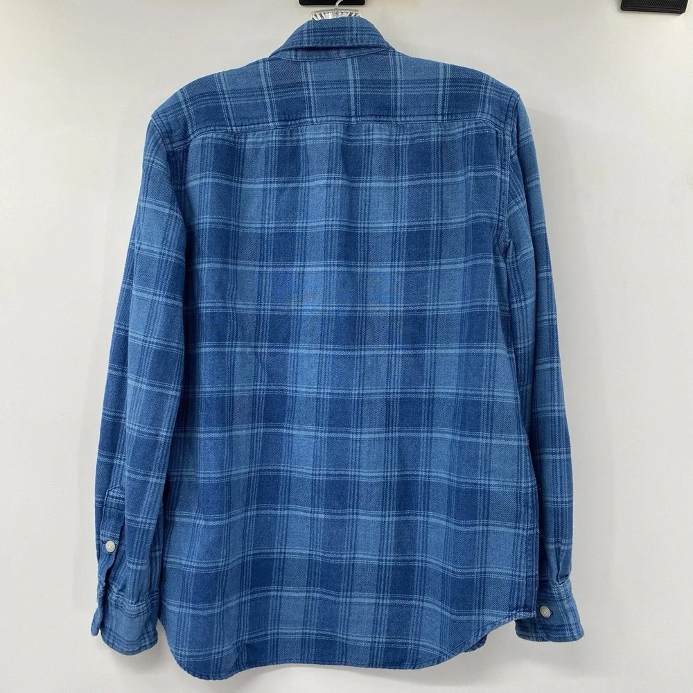 Polo Ralph Lauren Button Down Mens Small Blue Plaid Relaxed Twill Shirt